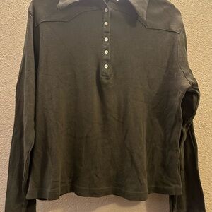 Route 66 Women's Dark Green Button Down Shirt